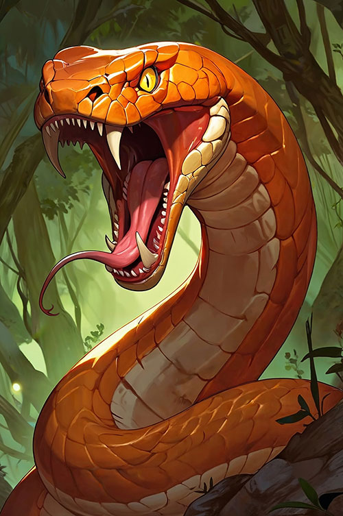 Constricting Snake Card Art